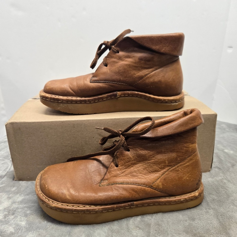 Earth Kalso Technology Zephyr Ochre Leather Chukka Boots Womens 7 Mens 5